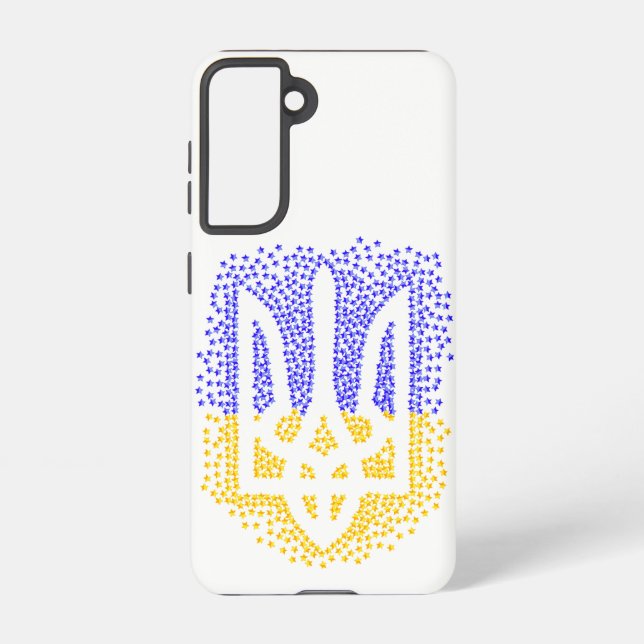 Ukrainische heraldry trident tryzub streut Sterne Samsung Galaxy Hülle (Rückseite)