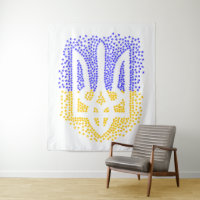 Ukrainische heraldry trident tryzub streut Sterne