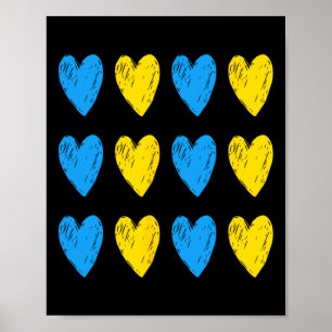 Ukrainische Herzen unterstützen die Ukraine Blaue Poster