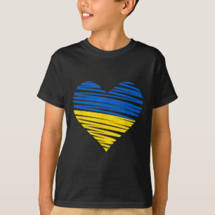 Ukrainische Herzflagge Farben Blau Gelb Ukraine Fr T-Shirt
