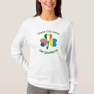 Ukrainische Irische USA-Flaggen Shamrock Personali T-Shirt