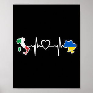 Ukrainische italienische Flagge - Ukraine Italien  Poster