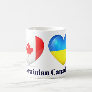 Ukrainische kanadische Flaggen-Herz-Tasse Tasse