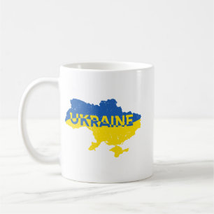 Ukrainische Karte mit Inschrift Ukraine. Ukraine Kaffeetasse