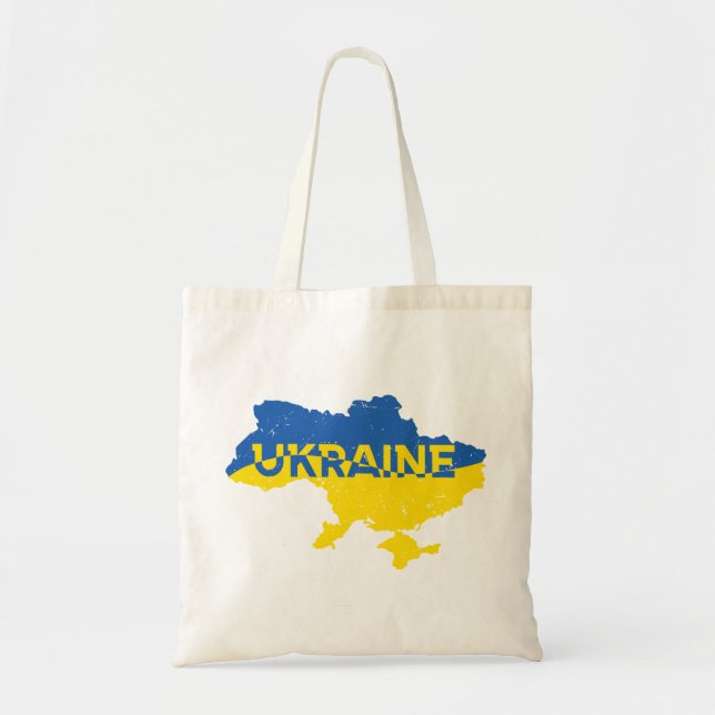 Ukrainische Karte. Ukrainische Flagge. Ukrainische Tragetasche (Vorne)