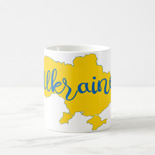 Ukrainische Karte und Beschriftung Kaffeetasse
