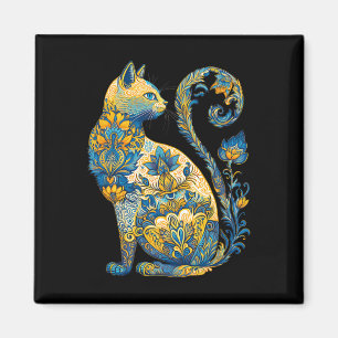 Ukrainische Katze Floral Vintage Ukraine-Flagge un Magnet