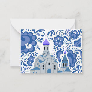 Ukrainische Kirchen von Kiew Blau Mitteilungskarte