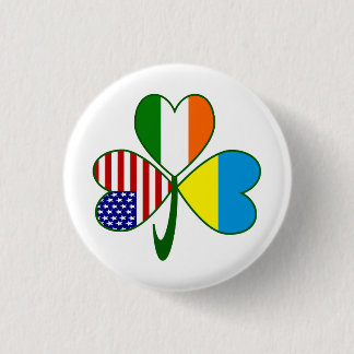 Ukrainische Kleeblatt-Flagge Button