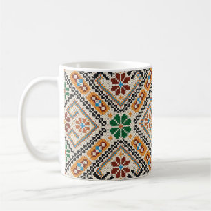 Ukrainische Kreuzstich: Ethnische handgefertigte M Kaffeetasse