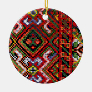 Ukrainische Kreuzstich-Stickerei-Verzierung Keramik Ornament