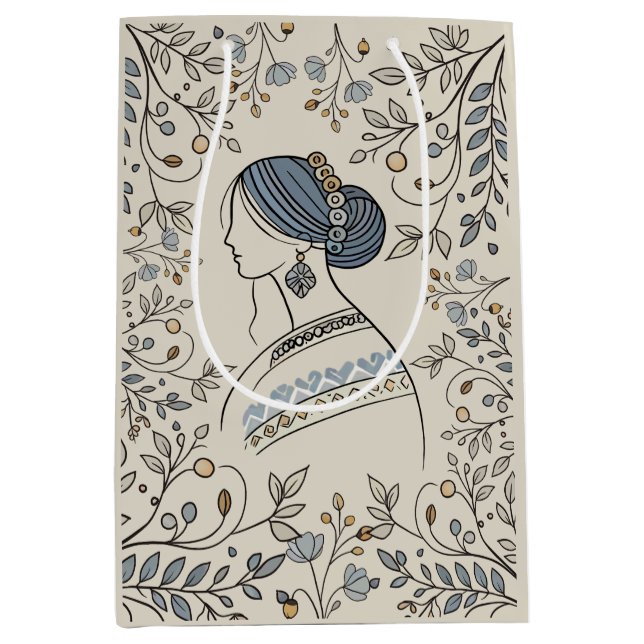 Ukrainische Kunsthandwerksgeschenktasche Mittlere Geschenktüte (Vorderseite)