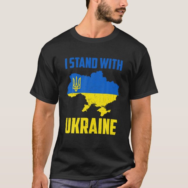 Ukrainische Liebe Ich stehe mit der Ukraine in Bed T-Shirt (Vorderseite)