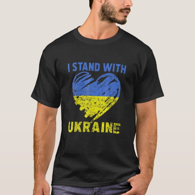 Ukrainische Lover I Stand with Ukraine Herz T-Shirt (Vorderseite)