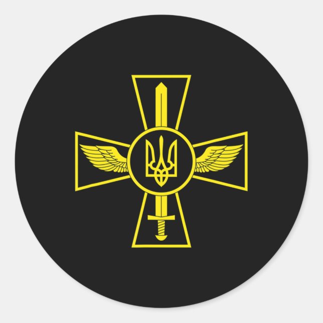UKRAINISCHE LUFTKRAFT EMBLEM UKRAINE ARMED FORCES  RUNDER AUFKLEBER (Vorderseite)