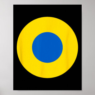 Ukrainische Luftwaffe Blau-Gelbe Flugzeug-Rundumke Poster
