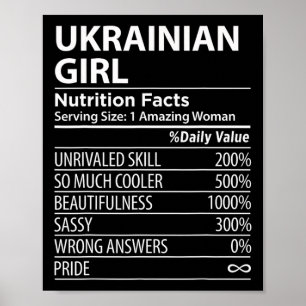 Ukrainische Mädchen-Ernährungsfakten Lustige Fraue Poster