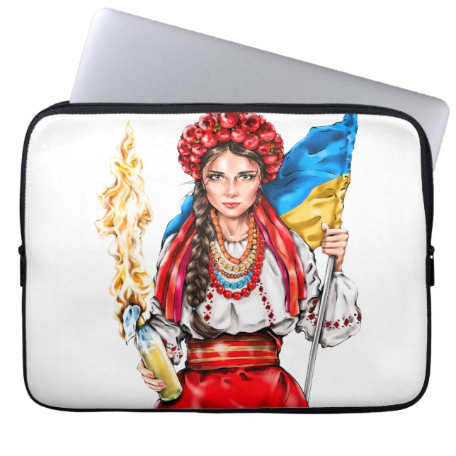 Ukrainische Mädchen kämpfen für Freiheit T - Shirt Laptopschutzhülle (Vorderseite)