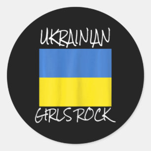 Ukrainische Mädchen rocken Freundin Unzerbrechlich Runder Aufkleber