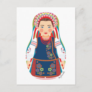 Ukrainische Matryoshka Postkarte