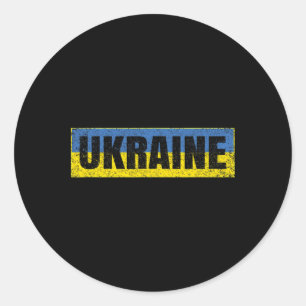 Ukrainische Nationalflagge Vintage Ukraine Karte L Runder Aufkleber