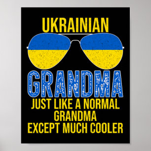 Ukrainische Oma Ukraine-Flagge Sungles Muttertag Poster