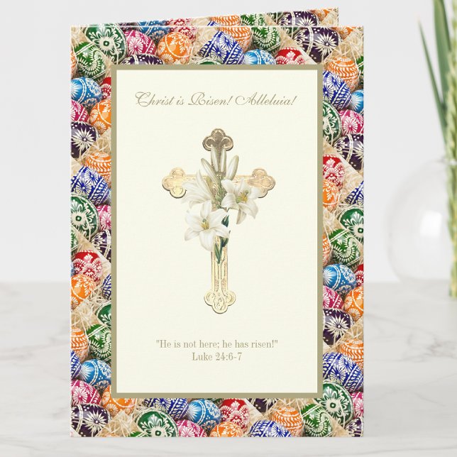 Ukrainische Ostereier Christi ist Risen Alleluia Karte (Von Creator hochgeladen)