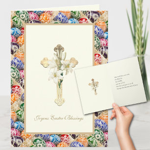 Ukrainische Ostereier Kreuz mit Lily Pascha Karte
