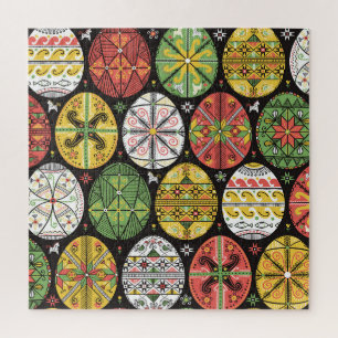 Ukrainische Ostereier, Vintages Muster. Puzzle