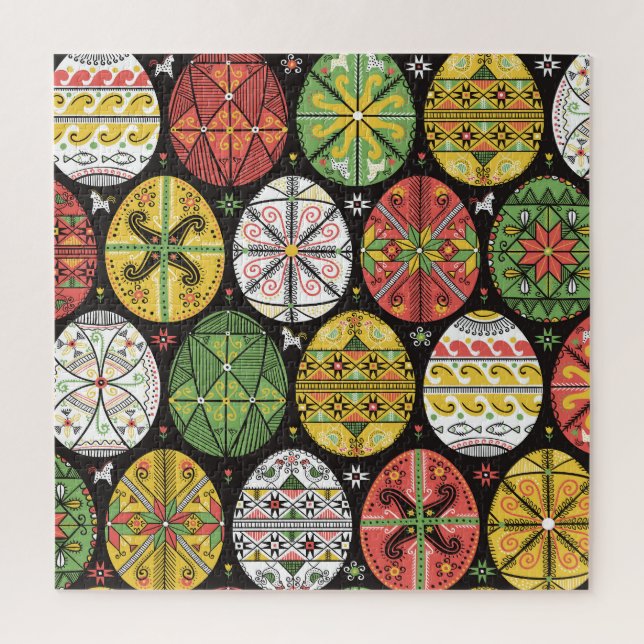 Ukrainische Ostereier, Vintages Muster. Puzzle (Vertikal)