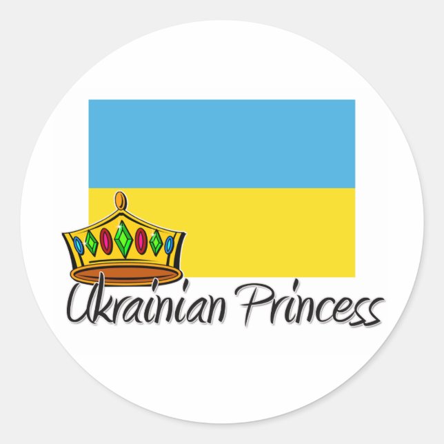 Ukrainische Prinzessin Runder Aufkleber (Vorderseite)