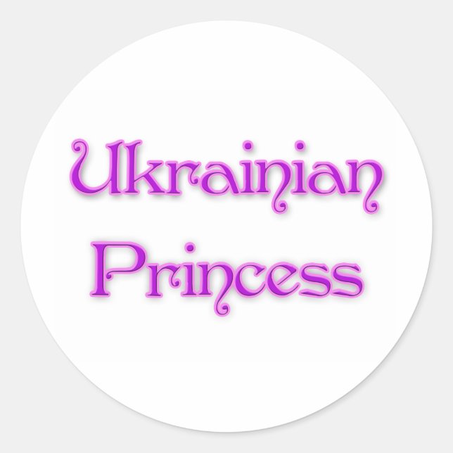 Ukrainische Prinzessin Runder Aufkleber (Vorderseite)
