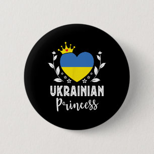 Ukrainische Prinzessin Ukraine-Flagge Stolz Ukrain Button