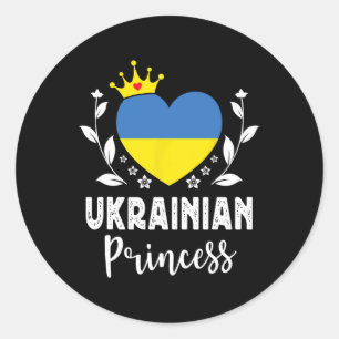 Ukrainische Prinzessin Ukraine-Flagge Stolze ukrai Runder Aufkleber