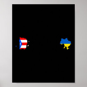 Ukrainische Puerto Rico-Flagge - Ukraine Puerto Ri Poster