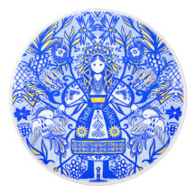 Ukrainische Puppe Keramikknauf