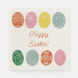 Ukrainische Pysanky dekorierte Eier glücklich Oste Serviette