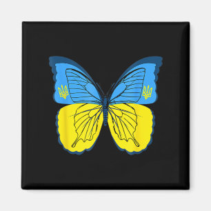 Ukrainische Schmetterlingsflagge mit Trident F Magnet