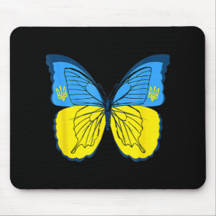 Ukrainische Schmetterlingsflagge mit Trident F Mousepad