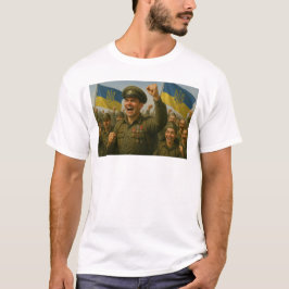 Ukrainische Soldaten feiern den Sieg gemeinsam T-Shirt