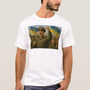 Ukrainische Soldaten feiern den Sieg gemeinsam T-Shirt