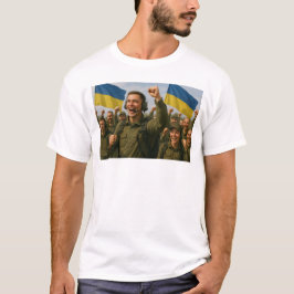 Ukrainische Soldaten feiern den Sieg gemeinsam T-Shirt
