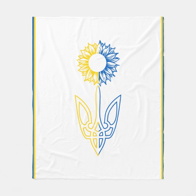 Ukrainische Sonnenblume Fleecedecke (Vorderseite)