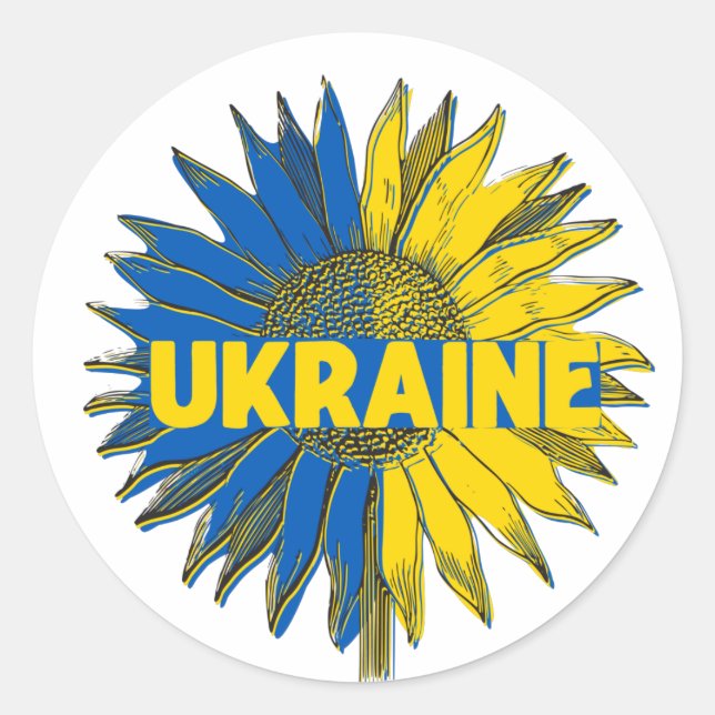 Ukrainische Sonnenblume Runder Aufkleber (Vorderseite)