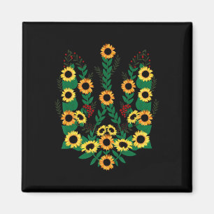 Ukrainische Sonnenblumen bilden das Wappen der U Magnet