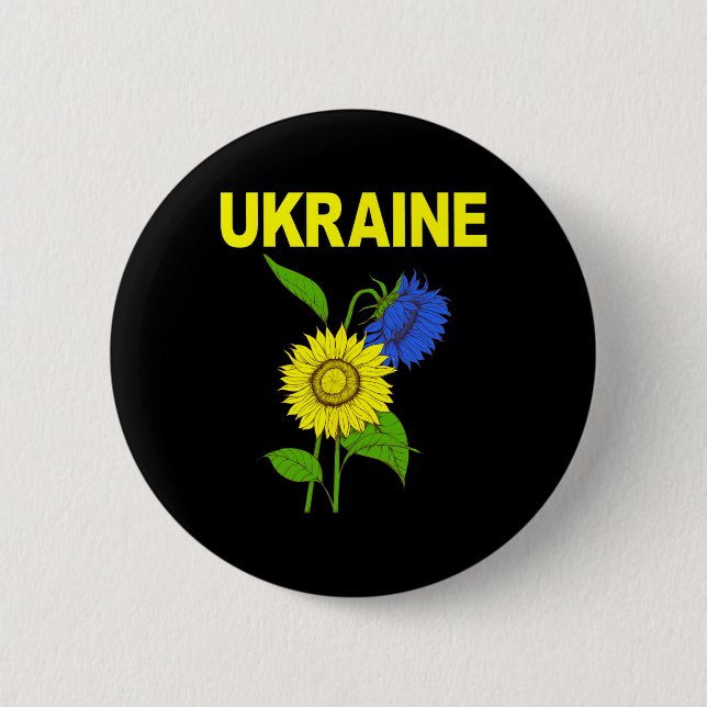 Ukrainische Sonnenblumen Traditionelles Symbol der Button (Vorderseite)