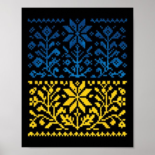 Ukrainische Sonnenblumen-Wyschywanjka  Poster (Vorne)