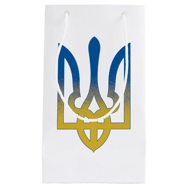 ukrainische Staatsflagge, ukrainische Flagge Kleine Geschenktüte (Vorderseite)