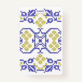 Ukrainische Stickerei in den Farben der Ukraine Ausweis