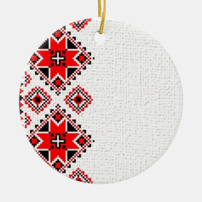 Ukrainische Stickerei Keramik Ornament (Vorne)